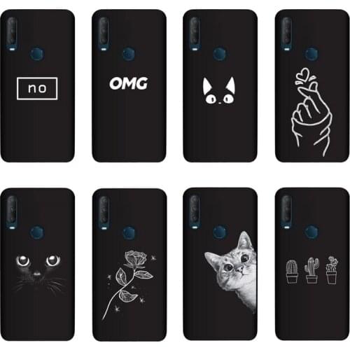 QAQsam Soft Silicone Cover For Alcatel 1S 2020 Case Painting Phone Cases Pattern Matte Flower Funda
