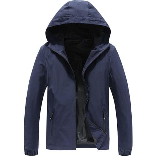 New Autumn Hooded Bomber Jacket for Men Korea Style Slim Mens Jacket Baseball Shirt Solid Zipper Brand Fashion Casual Coat