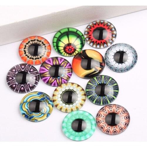 Onwear mix kaleidoscope eye photo round dome glass cabochon 12mm 20mm diy jewelry components for earrings making