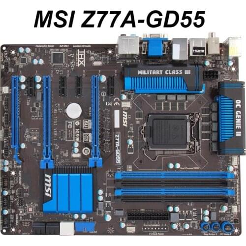 Original Motherboard For MSI Z77A-GD55 LGA 1155 DDR3 32GB USB2.0 USB3.0 Z77 ATX SATA3 Desktop Motherboard