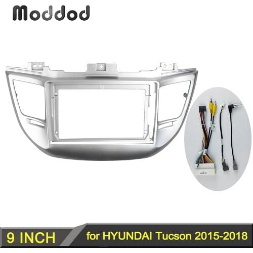 9 Inch Radio Fascia for HYUNDAI TUCSON 2015-2018 Dashboard Dash Trim Kit Frame Stereo Panel GPS DVD Player Face Plate Bezel