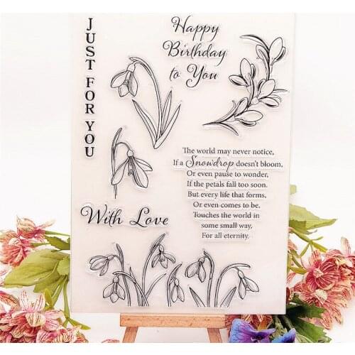 15x21cm Orchid Psalm Transparent Clear Stamps Silicone Seals Roller Stamp DIY Scrapbooking Christmas Halloween Wedding Cards