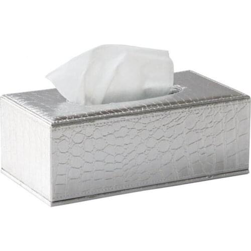 Rectangle wood white croco leather home car pumping tissue napkin box case toilet paper dispenser cover holder storage PZJH002