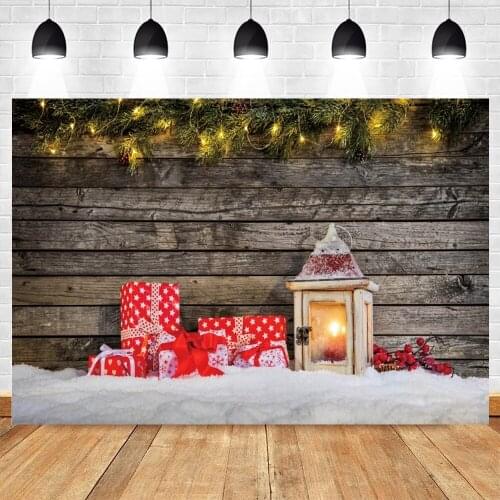 Yeele Christmas Backdrop Photography Wood Board Candle Lanterns Party Decor Photocall Background For Photo Studio Photographic