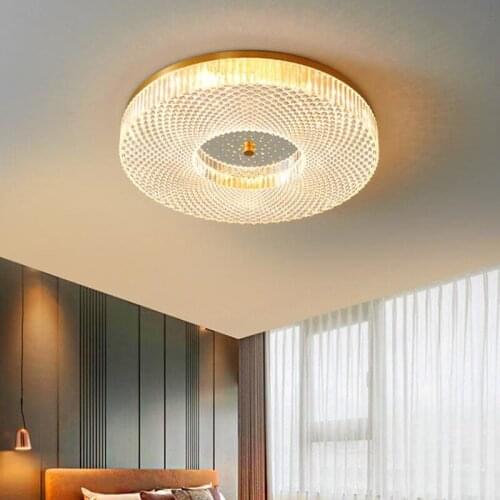 Modern LED Round Crystal Ceiling Lamp Luxury Artwork for Living Room Bedroom Balcony Home Decoration Indoor Lighting Fixture
