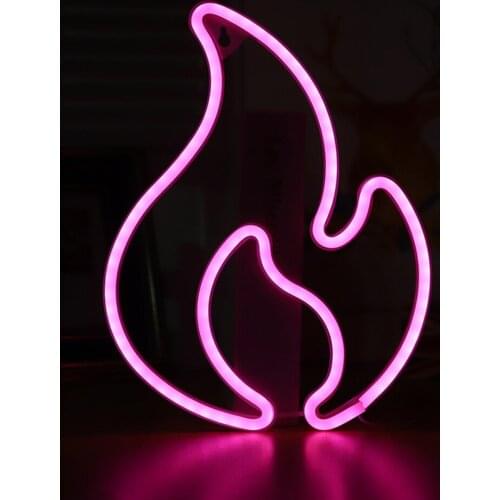 LED Neon Night Light Sign Wall Art Sign Night Lamp Xmas Fire Flame Birthday Gift Wedding Party Hanging Lamp Home Decor