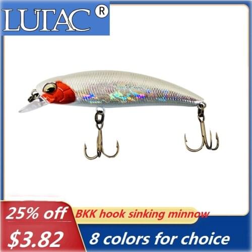 Wobblers sinking lures fishing minnow BKK hook lutac hard bait lurefishing China tackles