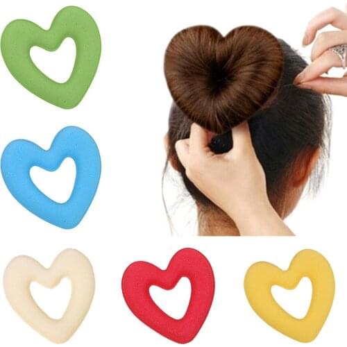 Women Heart Shape Sponge Bun Maker Braid Holder Twist Hair Beauty Styling Tool Magic Sponge Hair Bun Twist Sponge Hair Styling