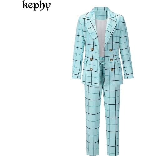 2021 autumn Women Blazer And Pants Sets Two Pieces OLBreasted Jacket Formal Suit Pleated Trousers Office Lady Clothing