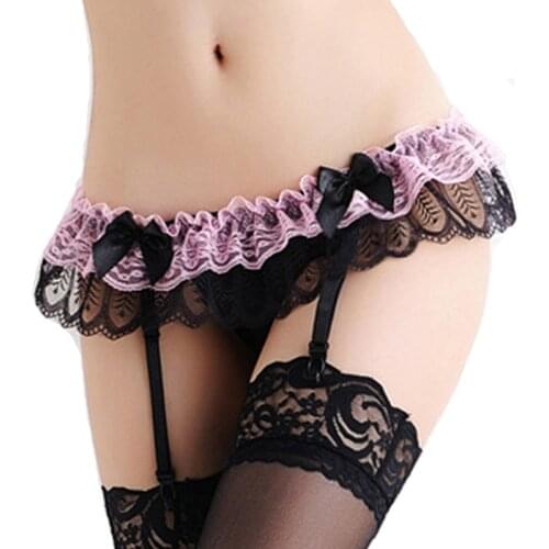 Women Sexy Lace Wedding Garter Belt Sheer Garters Stockings Fetish Suspender Belt Pole Dance Suspenders Bridal Strumpfband