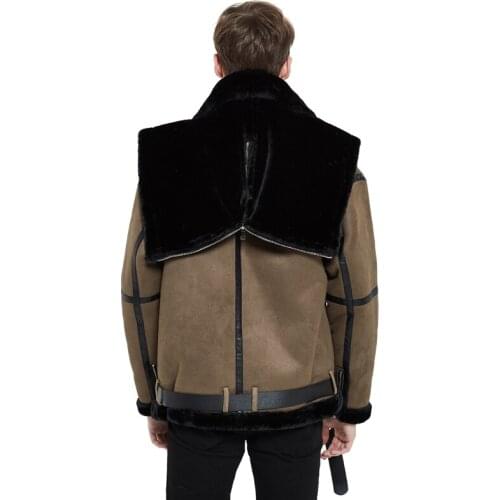 Winter Men Fur Jacket Vintage Hooded Motorcycle Leather Jacket Mens Fur Learher Coats Thick Casual Men Clothing Couple Chaquetas