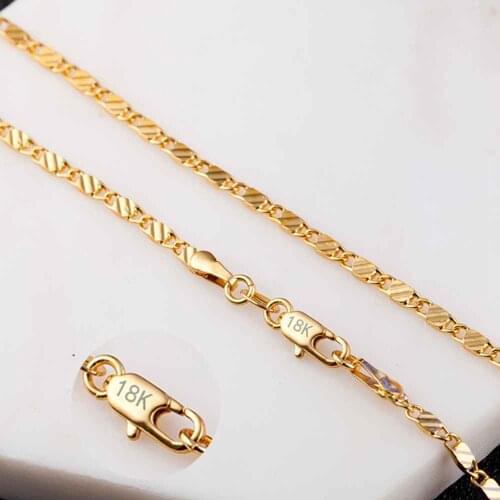 Gold Chain Necklace Unisex Jewelry Accessorise Neckleces For Women Lady Men Gifts16-30" inch Jewelry Finding Fast Shipping