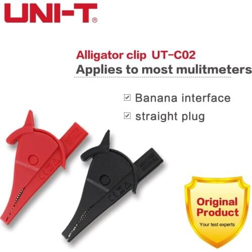 1 Pair UNI-T UT-C02A Through Hole Alligator Clip Banana 80mm Crocodile Clip For Multimeter Probe Battery Test