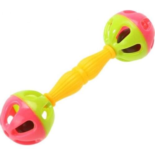 1pc Detachable Baby Rattle Plastic Toy Double Head Hands Shake Bell Ring Brain Early Color Educational Toy Crisp Baby Rattles