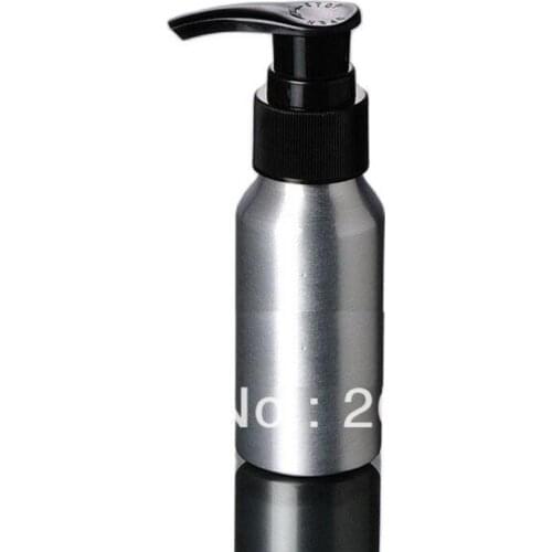 100pcs 100ml Aluminium bottle pump bottle with black press pump