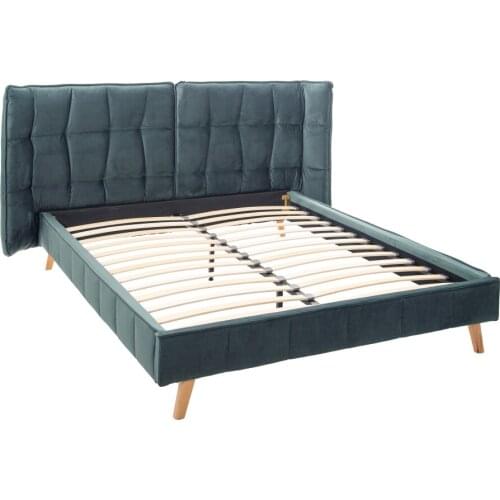 160X200 blue wooden bed/fabric 210X221X100 CM