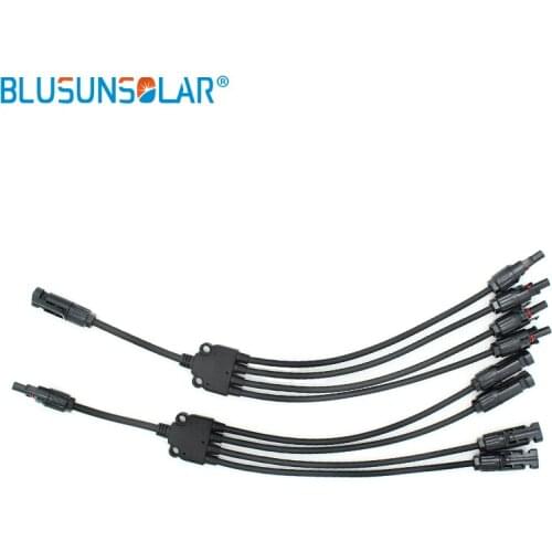 Blusunsolar 2 PAIRS 4 In 1 Y Solar PV Male And Female Connectors Solar Panel Parallel Connection