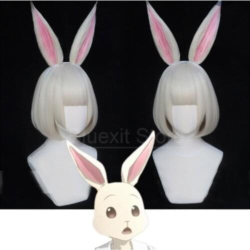 2019 Anime BEASTARS Haru Wig Bunny Rabbit Ears Personified Beasts Cosplay Long Short BOBO Hair Girl Halloween Rabbit