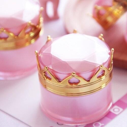 5/10/15g Acrylic Crown Luxury Pink Body Lip Mask Jars Empty Vitamin c Serum Face Cream Beauty Products Refillable Bottles 20pcs