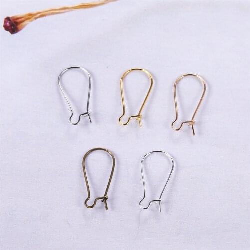50pcs 18/25/38mm Gold Silver Rhodium Earring Clasp for Jewelry Making U Shape Hoop Earwire Hook Accessories DIY Finding Supplier
