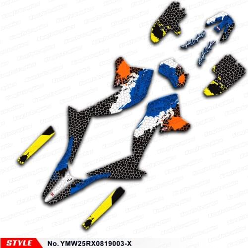 Aftermarket Custom Motocross Graphics for WR250X WR250R 2008 2009 2010 2011 2012 2013 2014 to 2020, Style No. YMW25RX0819003-X