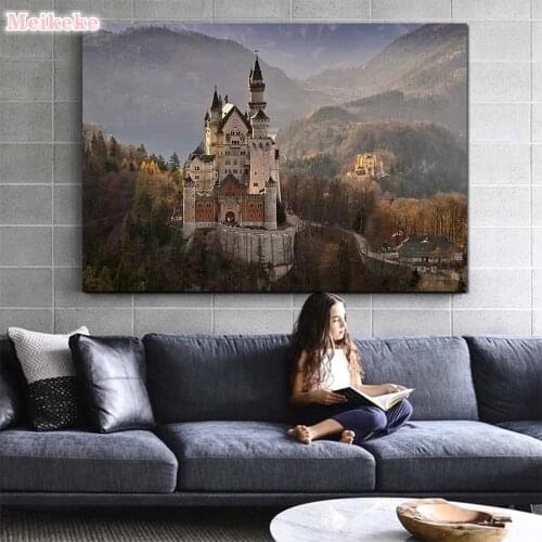 Full Square Drill 5D DIY Diamond Painting Castle Embroidery Mosaic Cross Stitch Rhinestone Decoration Wedding Gift Hobby Crafts