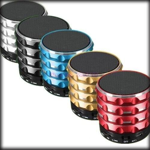 By dhl or ems 100 pieces Portable Mini Bluetooth Speakers Metal Aluminum Wireless Smart Speaker With SD Card Supported
