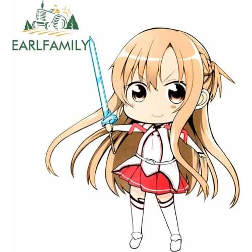 EARLFAMILY 13cm x 11.3cm for Sword Art Online Decals Windshield Refrigerator Suitable for RV 3D Funny Car Stickers Waterproof