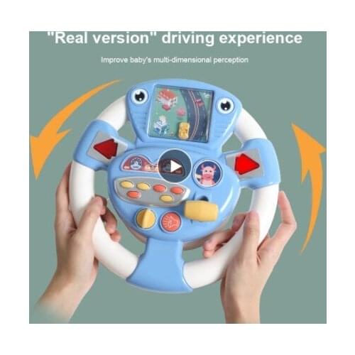 Eletric Simulation Steering Wheel Toy With Light Sound Baby Kids Musical Educational Copilot Stroller Steering Wheel Vocal Toys