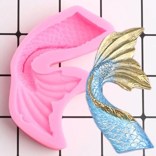 Fish Tail Silicone Mold Mermaid Tail Fondant Cake Decorating Tools Chocolate Gumpaste Moulds Candy Mould Polymer Clay Molds