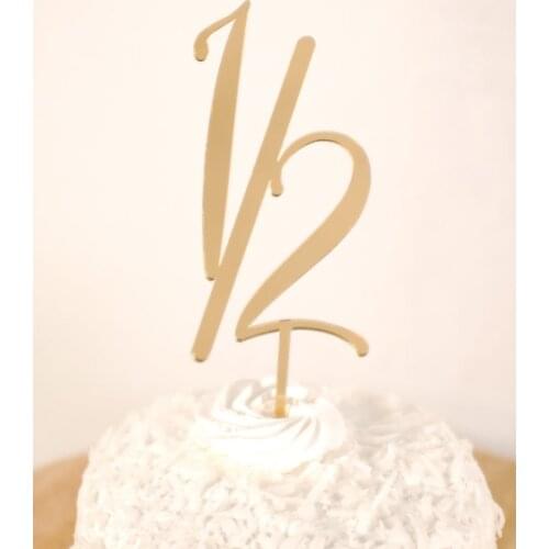 Half Years Old Happy Birthday Cake Toppers 6 Months Baby Birthday Cake Flag for Baby Shower Paper Cups Cake Dessert Decor