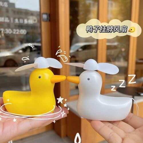 Kawaii Duck USB Mini Fan Portable Outdoor Tools Rechargeable Air Cooler Sport Cooling Switch Hand Held Desktop Electric Fans
