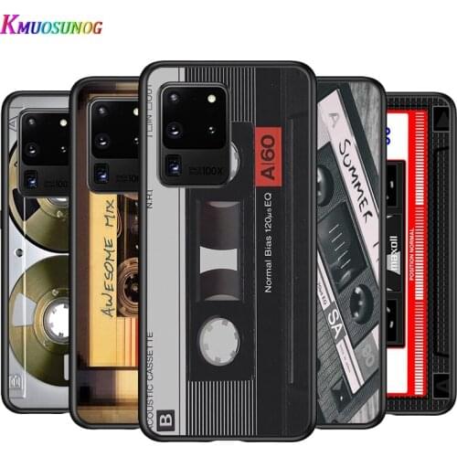 Classical Old Cassette for Samsung Note 20 Ultra 10 9 8 Plus Pro M60S M40 M30 M31S M20 M10 Black Phone Case
