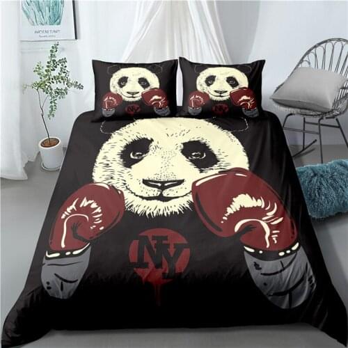 3D Bedding Set King Size Kids Cartoon Bed Linen Panda Print Duvet Cover Set With Pillow Case Comforter Sets Home Textiles