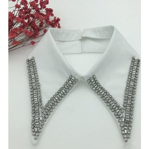 Summer Necklace Fake Collar for Women Handmade Beads Detachable Solid Color Shirt False Collar Blouse Top Vestidos Neckwear
