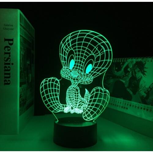 Cartoon Figure TweetyBird 3D LED Night Light USB Touch Sensor Child Bedroom Decor Tweety Bird Table Lamp Kids Gift