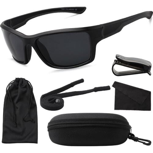 MAXJULI Sports Sunglasses Men Travel Outdoor Cycling Running Black Frame Male Sun Glasses UV400 Oculos de sol with Case MJ8014