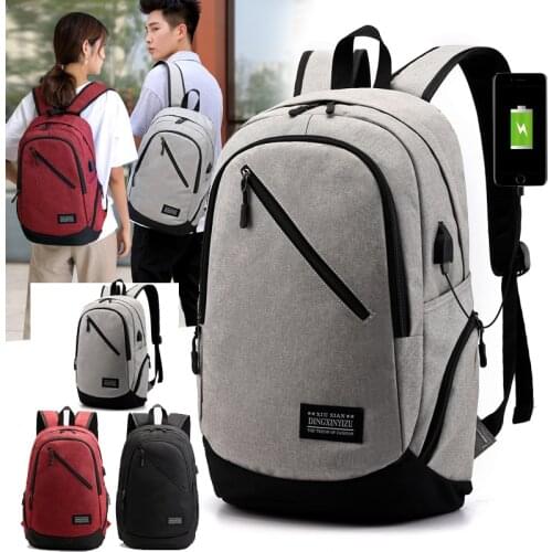 USB backpack, men leisure large capacity canvas travel bag, fashion trend, multi-functional school bag, anti splashing Backpack