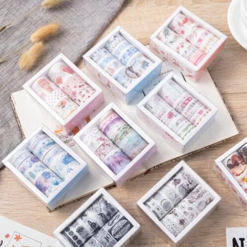 Washi Tape Set Flamingo Masking Tape 10Pcs/Set Cute School Supplies Korean Stationery DIY Cinta Adhesiva Decorativa Washi Tape