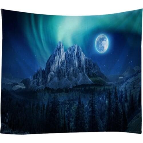 3D Printing Tapestry Wall Hanging Bed Spread Beach Towel Table Cloth Yoga Mat Landscape Painting Moon landscape large size