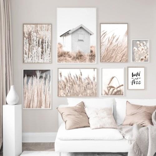 Natural Plant Wheat Dandelion Reed Flower Wall Art Canvas Painting Nordic Posters And Prints Wall Pictures For Living Room Decor