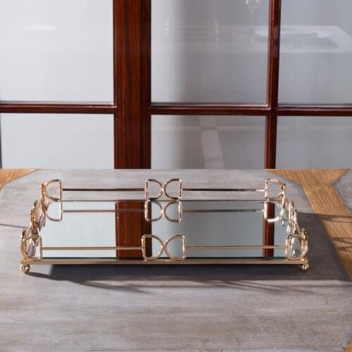 Storage Tray Tea Set Bathroom Cosmetic Tray Modern Simple Rectangular Tray Nordic Model Room Desktop Decoration