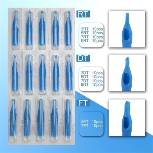 Q1QD Tattoo Needle Disposable Nozzles Tube Round Flat Mouth Body Art Tattoo Neddle Permanent Makeup Tattoo Nozzle