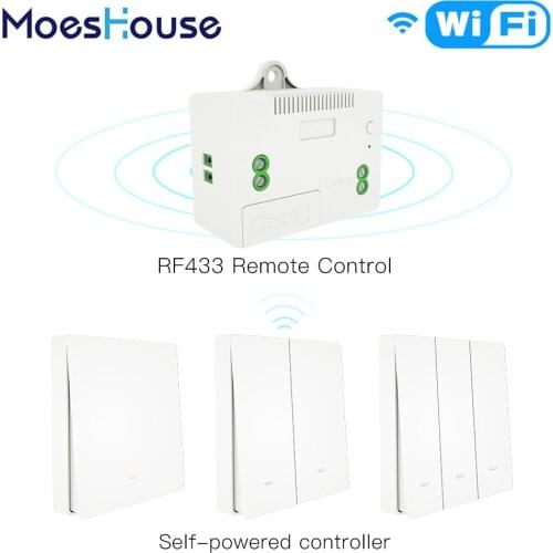 RF433 Wireless Switch No Battery Remote Control Wall Light Switch Self Powered No Wiring Needed Wall Panel Transmitter