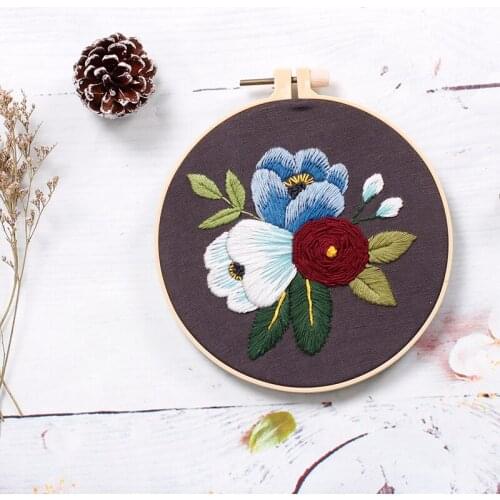 Hand embroidery diy craft kit embroidery kit pattern needlework kit punch embroidery kit mini embroidery hoops embroidery kit