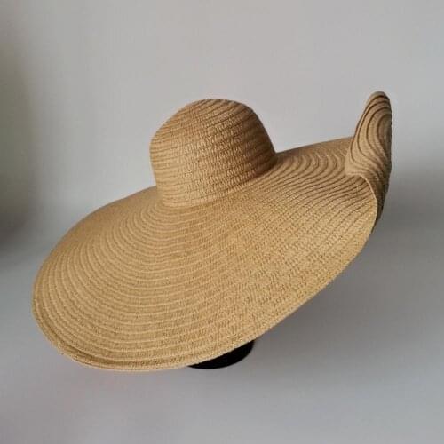 Women Straw Hat Summer Solid Color All Match Beach Hat Skin-friendly Women Hat All Match Super Large Brim Sun Protection Hat