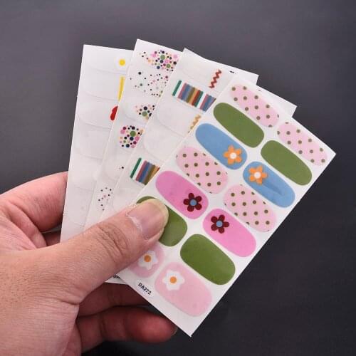 1 Pcs Waterproof Smile Self Adhesive Design Stickers for Nail Polish Strips Autumn Winter Art Women Nails Decoration Accessories