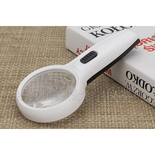 10X Power 75mm Double Lens LED Illuminated Gift Magnifier Handheld Educational Children Reading magnifying glass with Lamps