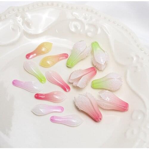 4pcsGentle fairy style Earrings Women petals magnolia flower heat shrinkable uv pendant DIY jewelry antique hairpin material