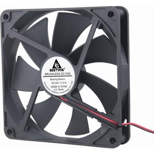 5 Pieces Gdstime Big Airflow 24v 14cm 140mm x 25mm Brushless DC Cooling Cooler Fan 140mm*140mm*25mm 14025s 2 Wires